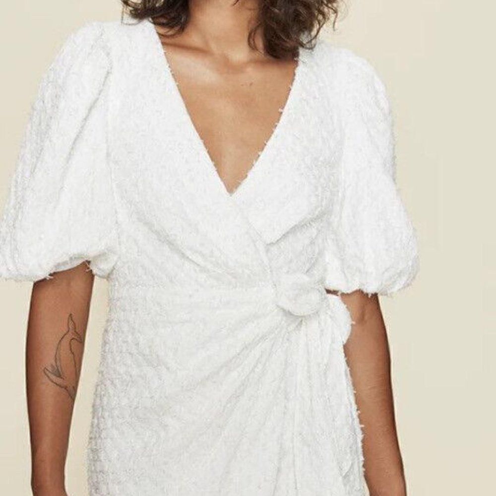 NWT LPA Kathy Wrap Style Dress in WHITE Size XL $238 MSRP (11-8)